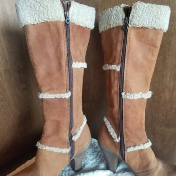 The Art Company Sherpa Leather Suede Knee High Boots 37 - Picture 6 of 15